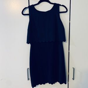 Navy Blue Bodycon Dress [Scallop Cut]